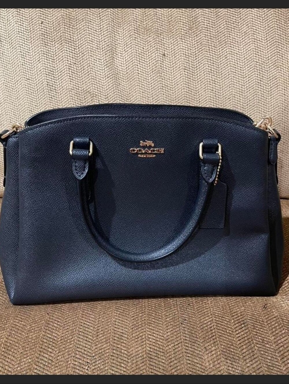 Coach Navy Saffiano Leather Satchel Bag